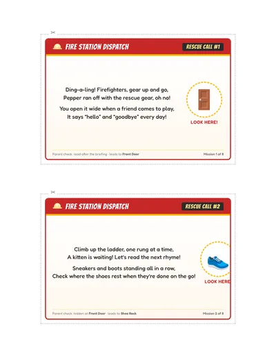 Fire Station Rescue Run printable hunt page