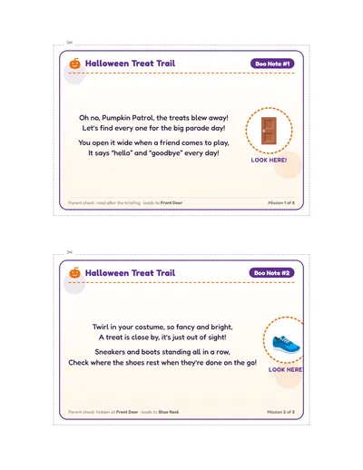 Not-So-Spooky Halloween Hunt printable hunt page