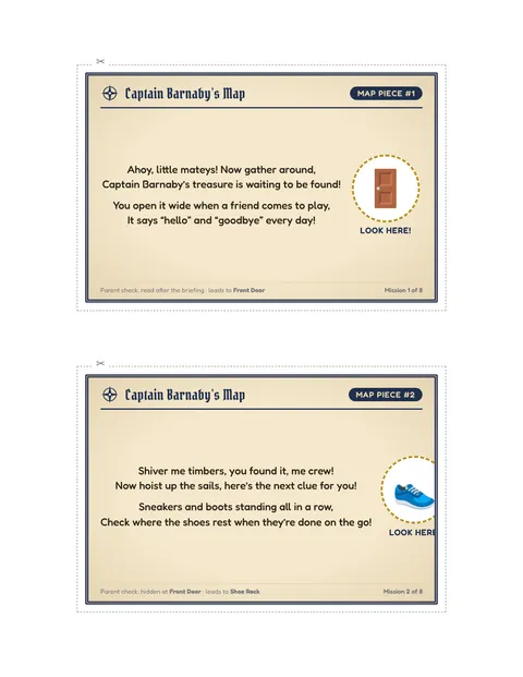 Pirate Captain’s Lost Ledger printable cards page